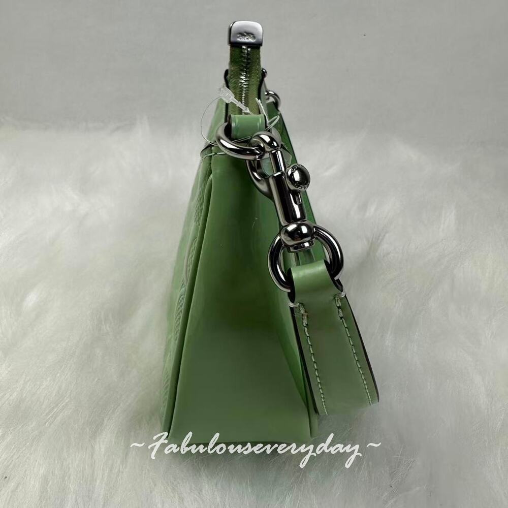 Coach Teri Mini Crossbody Bag Signature Leather Heart Charm Pale Green CCZ29 NWT - Picture 3 of 8